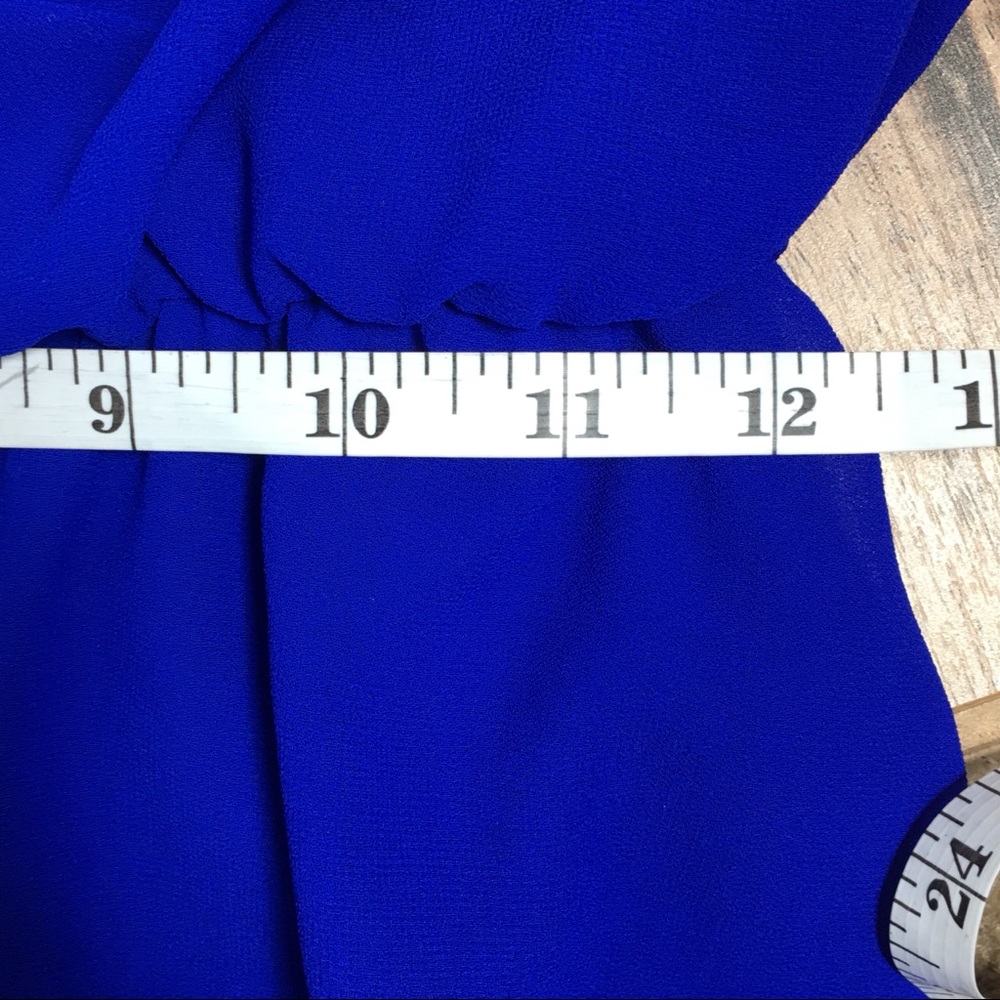 Lac Bleu, Royal Blue Short Chiffon Dress - Picture 11 of 11
